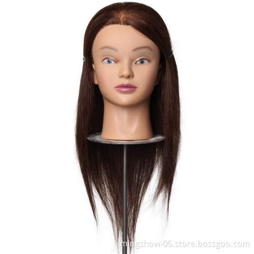 Free shipping 100% real hair female mannequin head human hair